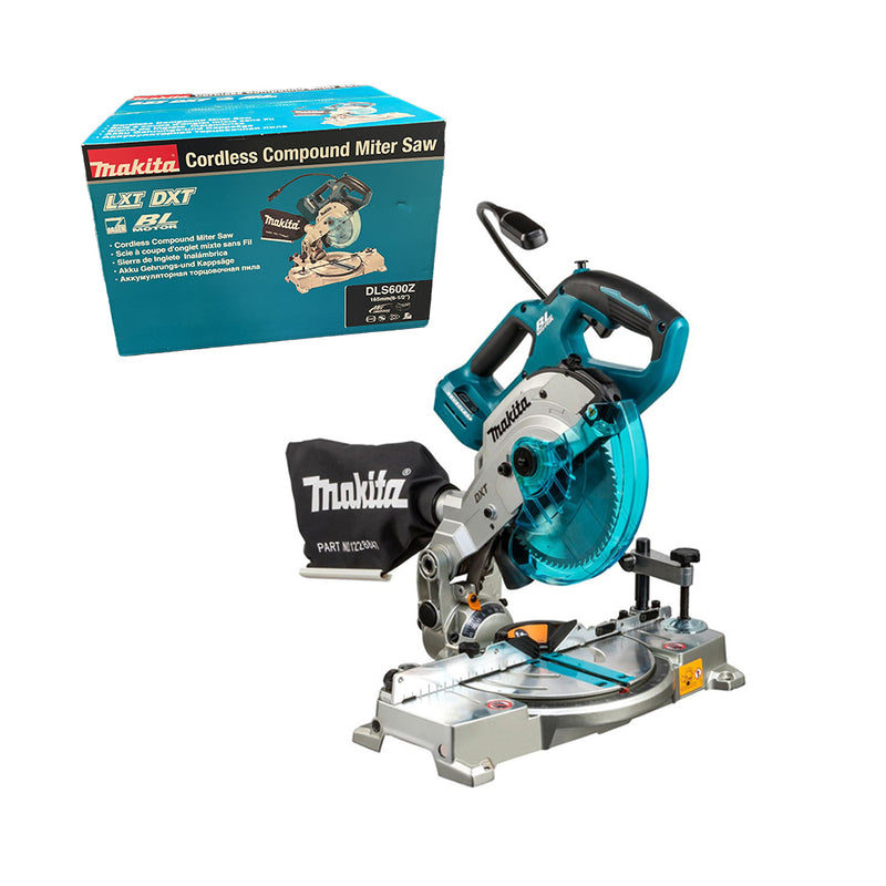 Máy cưa đa góc Makita DLS600 dùng Pin 18V LXT, đường kính lưỡi cắt 165mm, công nghệ ADT, DXT