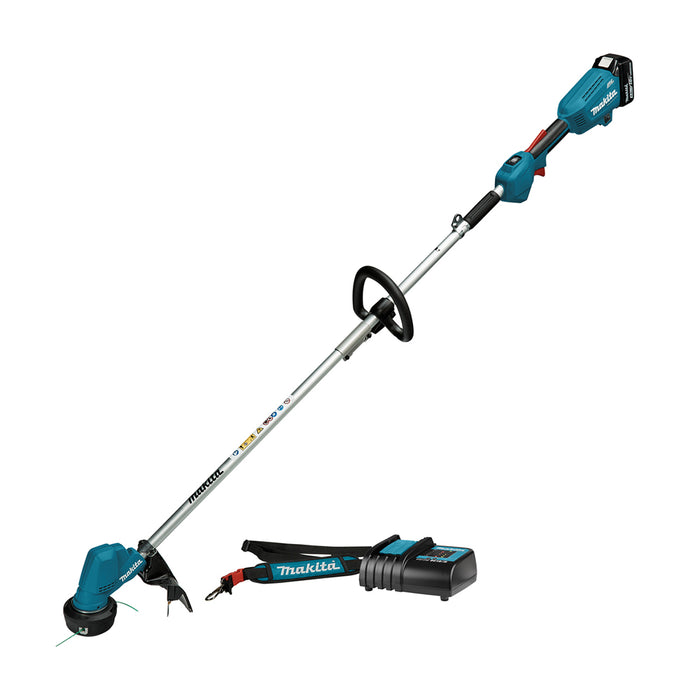 Máy cắt cỏ Makita DUR192L dùng Pin 18V LXT công suất 460W, độ rộng cắt tối đa 300mm, trục có thể gập, tay cầm vòng