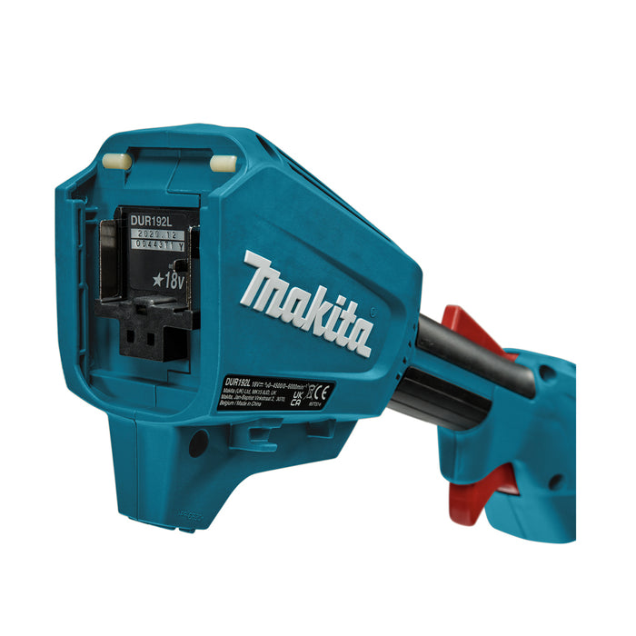 Máy cắt cỏ Makita DUR192L dùng Pin 18V LXT công suất 460W, độ rộng cắt tối đa 300mm, trục có thể gập, tay cầm vòng