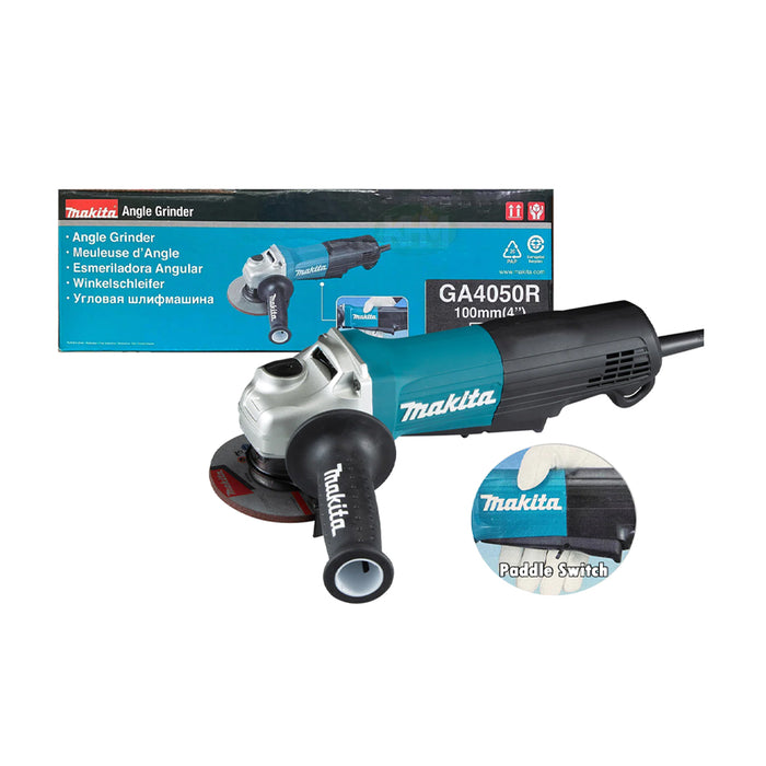 Máy mài góc Makita GA4050, đường kính lưỡi 100mm, công suất 1300W, công tắc bóp