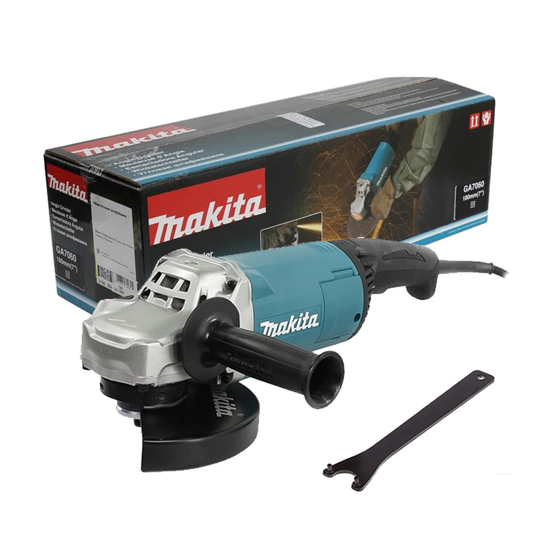 Máy mài góc Makita GA7060, đường kính lưỡi 180mm, công suất 2,200W, công tắc bóp