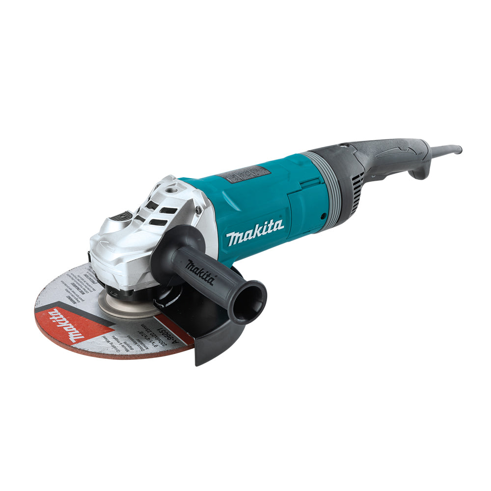 Máy mài góc Makita GA9080, đường kính lưỡi 230mm, công suất 2700W, công tắc bóp, trục máy có thể xoay được