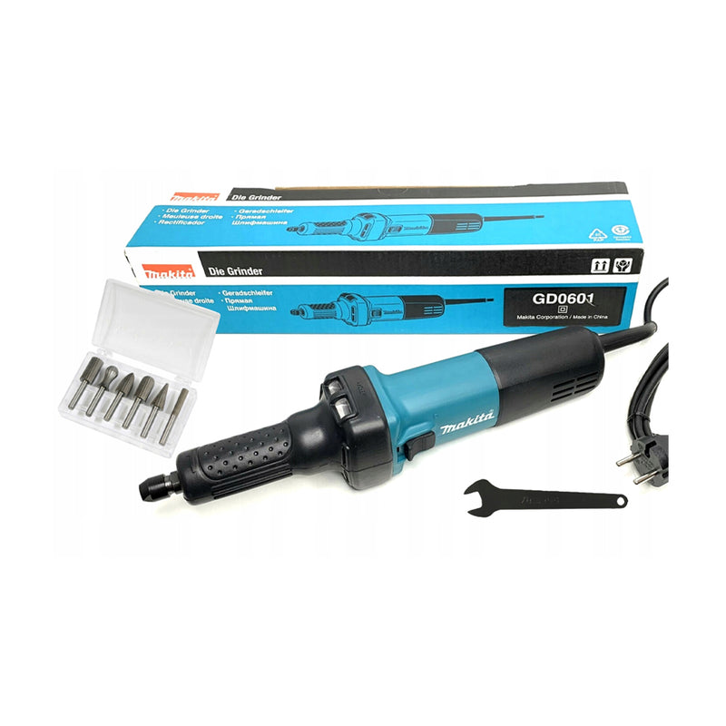 Máy mài khuôn Makita GD0601, công suất 400W chấu bóp 6mm, loại nòng dài, công tắc trượt