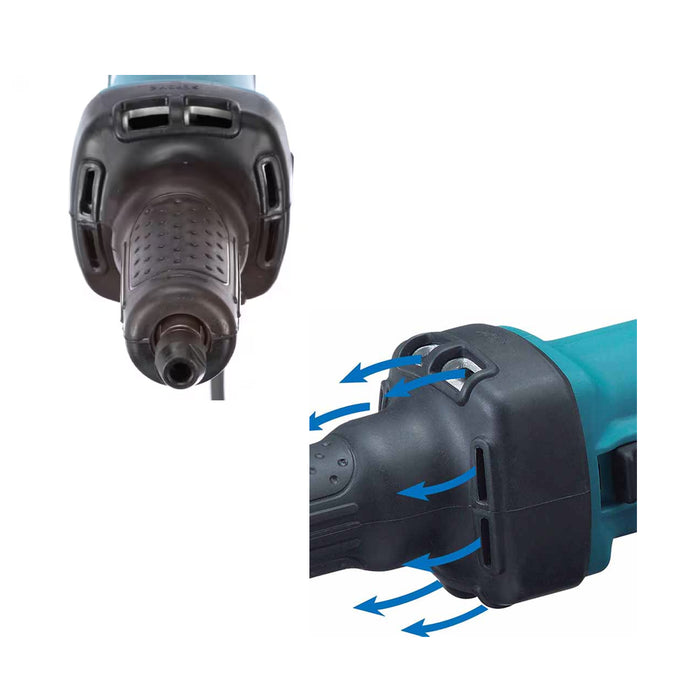 Máy mài khuôn Makita GD0601, công suất 400W chấu bóp 6mm, loại nòng dài, công tắc trượt