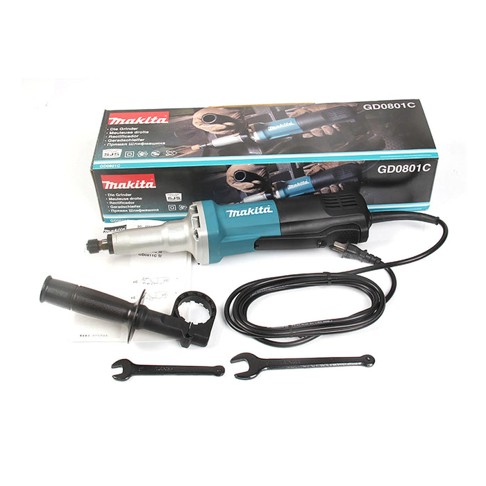 Máy mài khuôn Makita GD0801C, công suất 750W chấu bóp 8mm, loại nòng dài, công tắc bóp