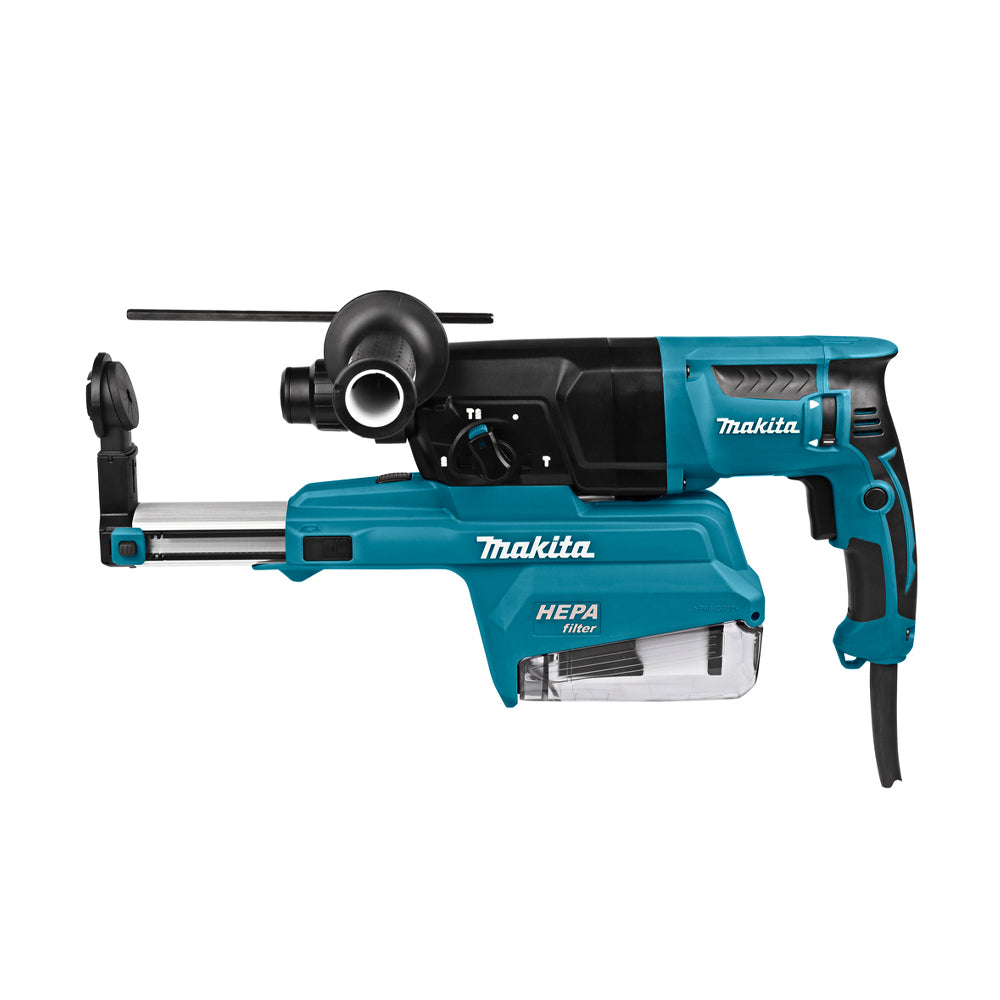 Máy khoan bê tông 3 chức năng Makita HR2650 công suất 800W, khả năng 26mm, đi kèm hệ thống hút bụi