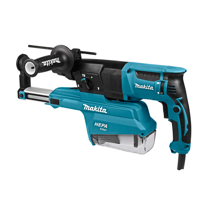 Máy khoan bê tông 3 chức năng Makita HR2650 công suất 800W, khả năng 26mm, đi kèm hệ thống hút bụi