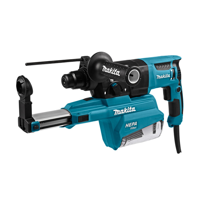 Máy khoan bê tông 3 chức năng Makita HR2650 công suất 800W, khả năng 26mm, đi kèm hệ thống hút bụi