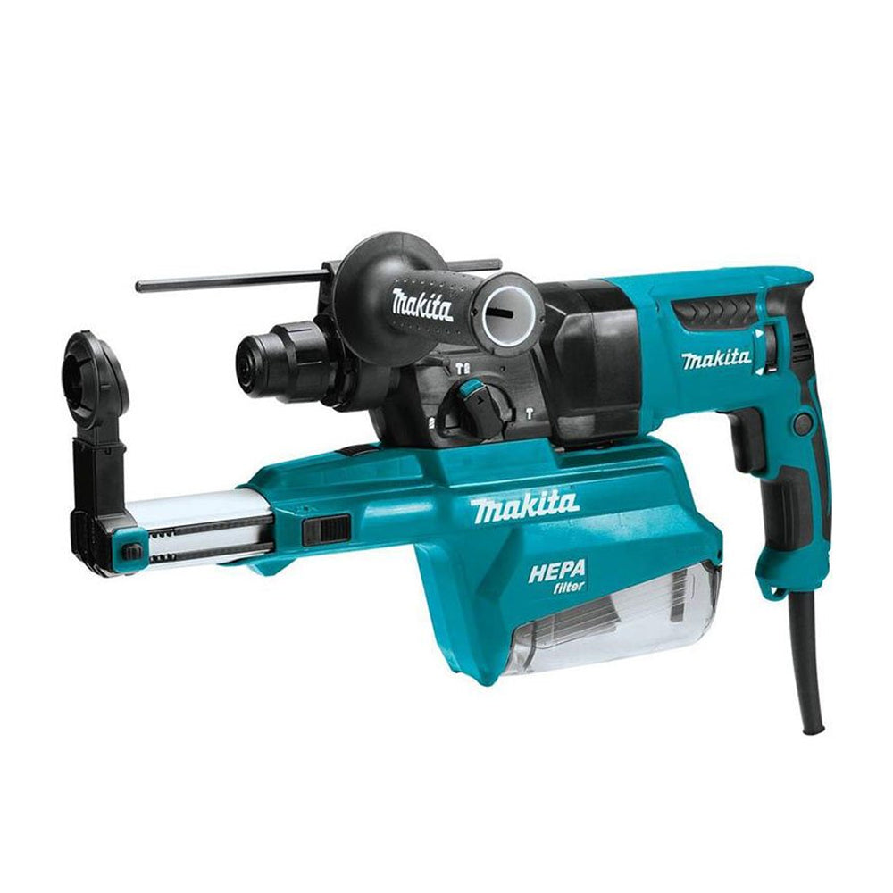 Máy khoan bê tông 3 chức năng Makita HR2651 công suất 800W, khả năng khoan 26mm, đi kèm hệ thống hút bụi