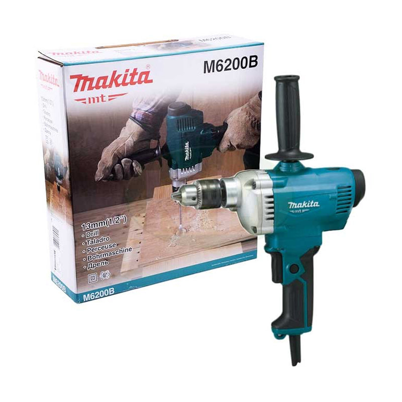 Máy khoan gỗ thép Makita M6200B (MT621) công suất 800W, đầu kẹp 13mm, tay cầm phụ dạng thẳng đứng