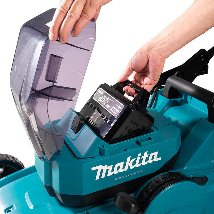 Máy cắt cỏ đẩy Makita LM002J dùng Pin 64Vmax,, đường kính lưỡi 530mm, thân máy bằng nhựa