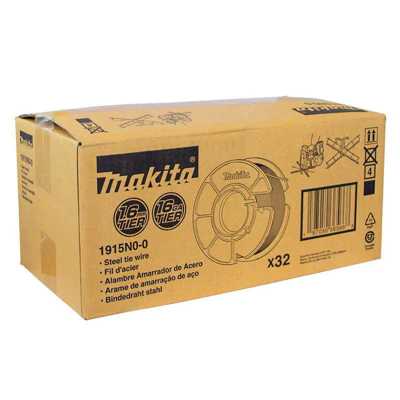 Hộp 32 cuộn dây kẽm Makita 1915N0-0 độ dày 1.6mm (16 GA), chiều dài mỗi cuộn 30m