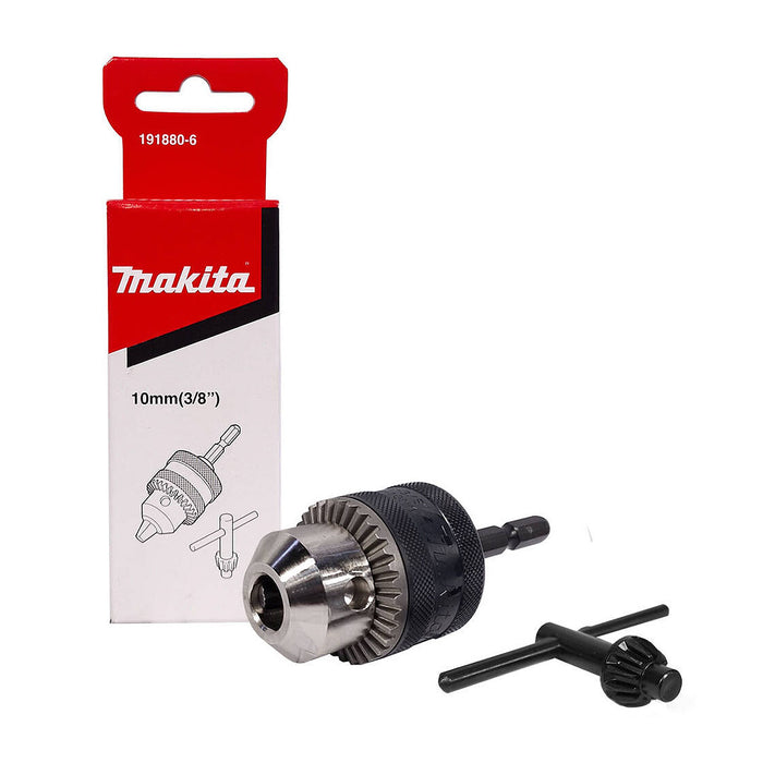 Đầu khoan kẹp kèm khóa dùng cho máy vặn vít Makita 191880-6 đuôi lục giác 6.35m (1/4 inch) đầu kẹp 10mm