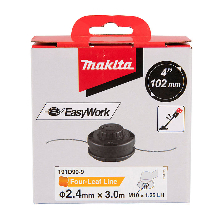 Chén cước cắt cỏ Makita đường kính chén 4 inch, loại núm vặn tháo lắp nhanh (96-M10L) trục ren M10x1.25LH, sợi cước 4 cạnh cho cỏ cao và thấp