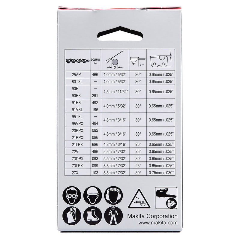 Dây xích Makita 191T89-0 chiều dài 250mm, độ dày 1.1mm, bước xích .325"LP, 46 mắt xích