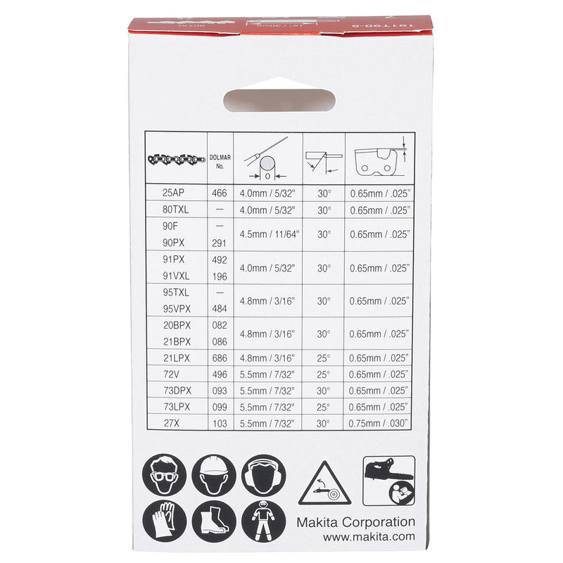 Dây xích Makita 191T90-5 chiều dài 300mm, độ dày 1.1mm, bước xích .325"LP, 51 mắt xích