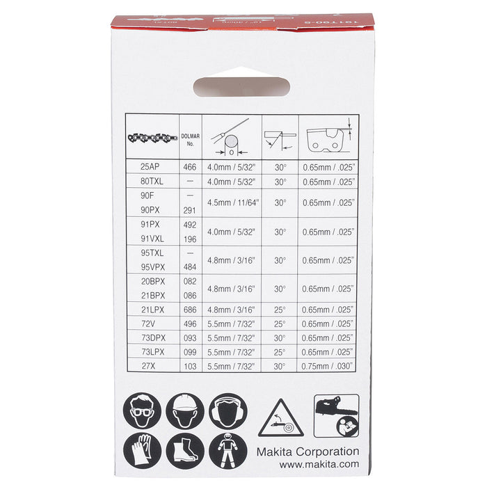 Dây xích Makita 191T90-5 chiều dài 300mm, độ dày 1.1mm, bước xích .325"LP, 51 mắt xích