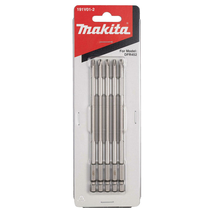 Vĩ 5 mũi vặn vít đầu bake Makita kích thước PH2, chiều dài từ 135mm - 153mm, dùng cho các máy vặn vít cuộn DFR452/ DFR551