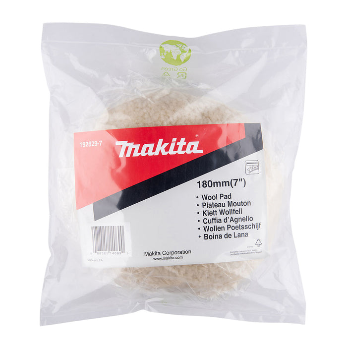 Đệm lông cừu Makita đường kính 180mm dùng cho các máy PV001G, 9237C, PV7001C