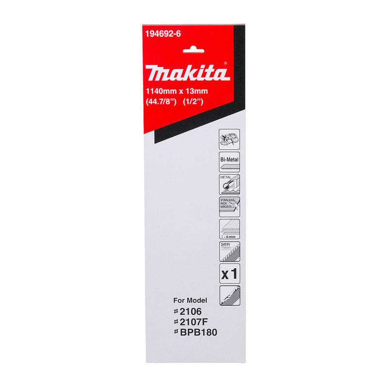 Lưỡi cưa vòng Bi-Metal Makita dùng cho Inox và kim loại cứng, chiều dài 1140mm, số răng từ 14-24 TPI, răng dạng sóng ( Cấp 3 sao )