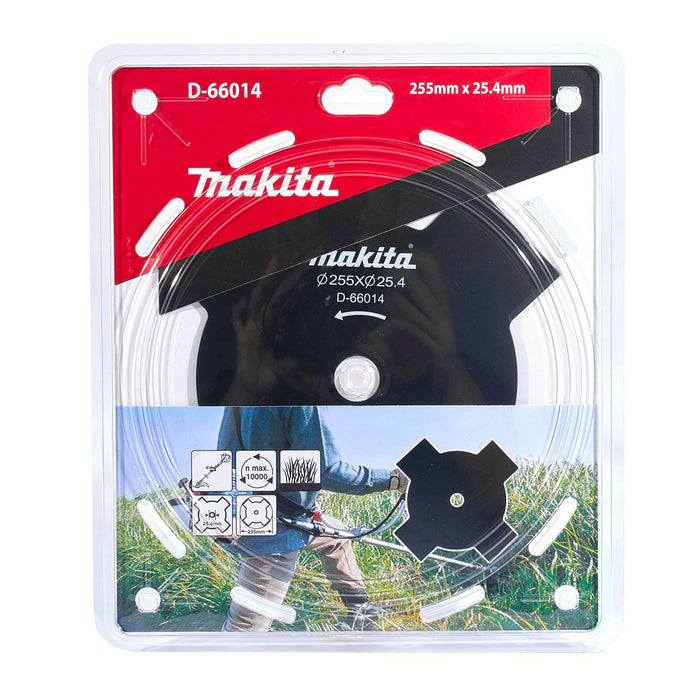 Lưỡi cắt cỏ 4 răng Makita đường kính từ 230mm-255mm, lỗ cốt 25.4mm cho cỏ cao và cứng