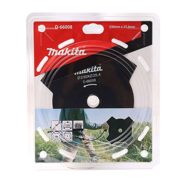 Lưỡi cắt cỏ 4 răng Makita đường kính từ 230mm-255mm, lỗ cốt 25.4mm cho cỏ cao và cứng
