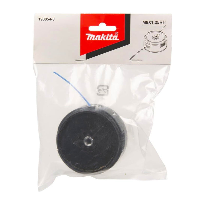 Chén cước cắt cỏ Makita đường kính chén 3 inch, loại tăng giảm cước bằng nút nhấn (76-M8R) trục ren M8x1.25RH, sợi cước tròn cho cỏ ngắn thưa