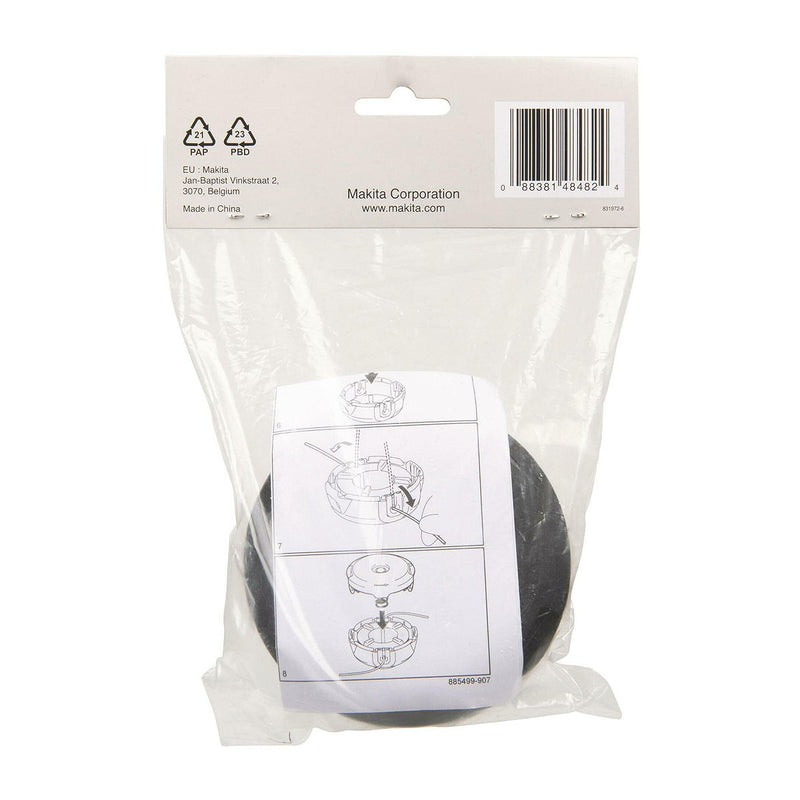 Chén cước cắt cỏ Makita đường kính chén 4 inch, loại tăng giảm cước bằng nút nhấn (95-M8R), trục ren M8x1.25RH sợi cước tròn cho cỏ ngắn