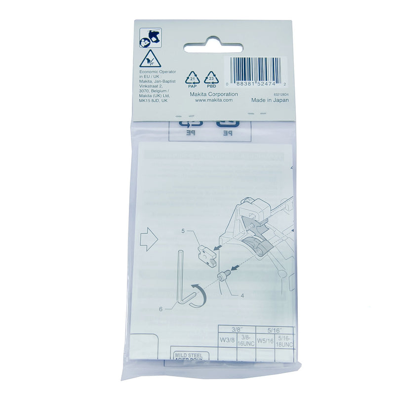 Vĩ 2 lưỡi cắt ty sắt ren Makita 199083-6 trục M10 dùng cho DSC102, SC103D