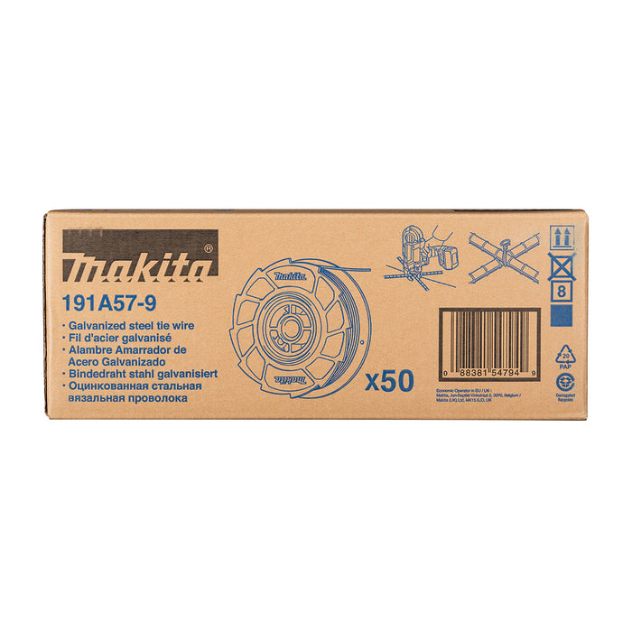 Hộp 50 cuộn dây buộc thép Makita dày 0.8mm, dài 100m dùng cho máy DTR180, DTR181