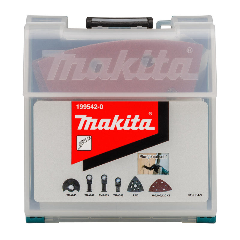 Bộ lưỡi cắt rung và giấy nhám tam giác Makita 199542-0 chuẩn Starlock