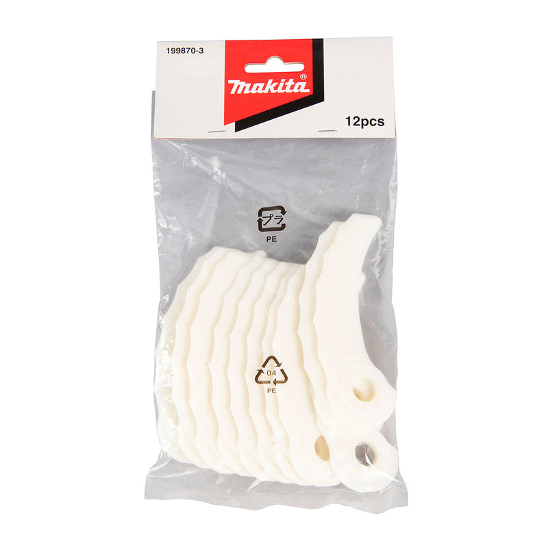 Bộ 12 lưỡi cắt cỏ nhựa thay thế Makita 199870-3 độ rộng cắt 305mm, trục ren M10x1.25LH