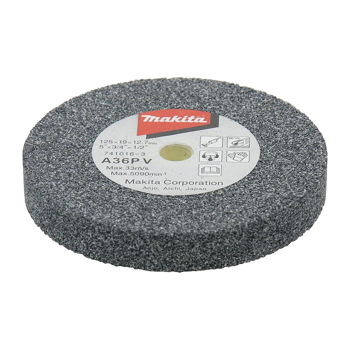 Đá mài kim loại 125mm ( 5 inch ) Makita dày 19mm, lỗ cốt 12.7mm tương thích với máy mài thẳng ( Cấp 3 sao )