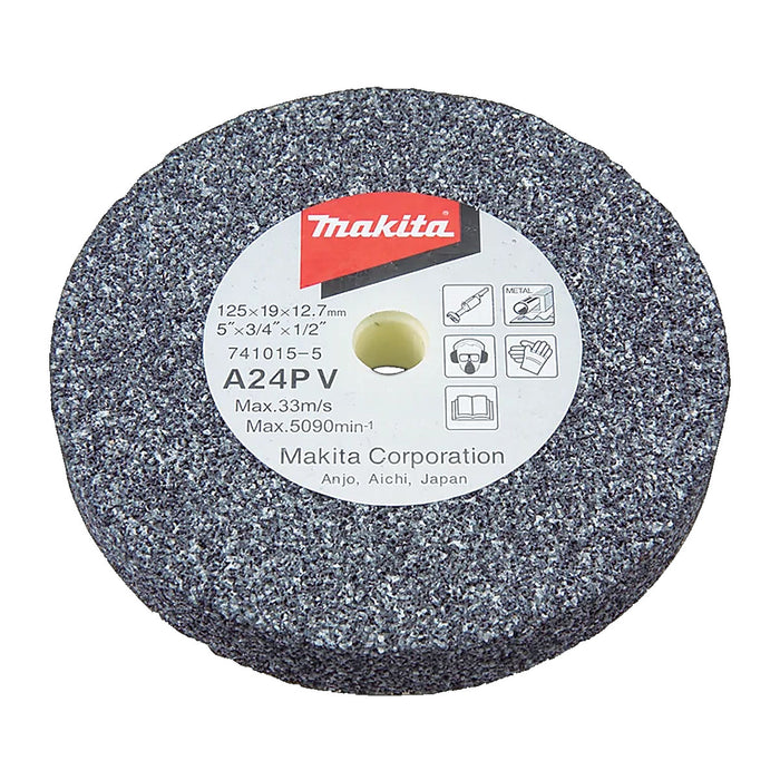 Đá mài kim loại 125mm ( 5 inch ) Makita dày 19mm, lỗ cốt 12.7mm tương thích với máy mài thẳng ( Cấp 3 sao )