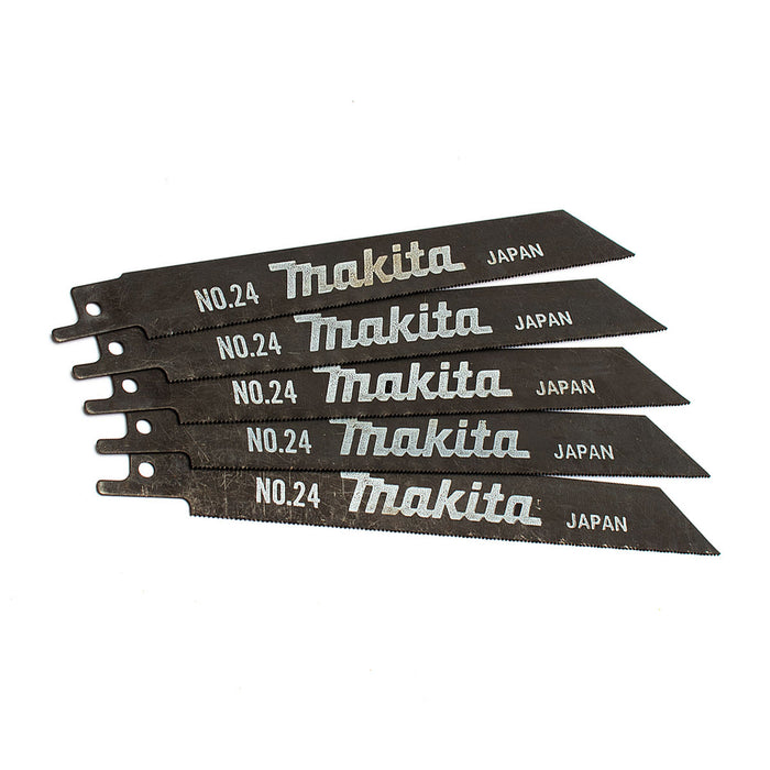 Hộp 5 lưỡi cưa kiếm HSS Makita 792149-7 dùng cho kim loại, số răng 24 TPI, chiều dài 165mm ( Cấp 3 sao )