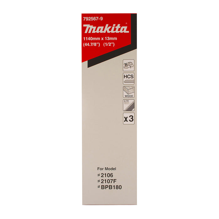 Hộp 3 lưỡi cưa vòng HCS Makita 792567-9 dùng cho gỗ, chiều dài 1140m số răng 6 TPI, răng cưa ( Cấp 3 sao )