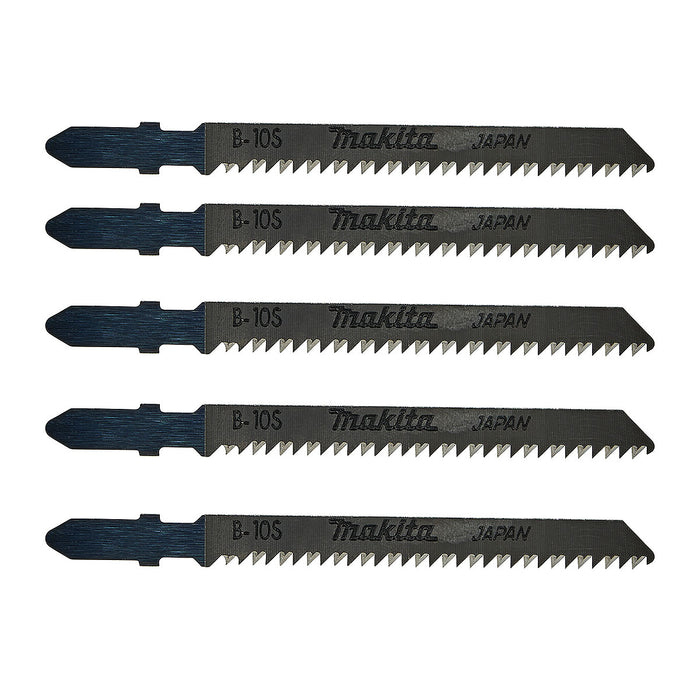 Hộp 5 lưỡi cưa lọng HCS loại cho vết cắt đẹp Makita 792691-8 dùng cho gỗ số răng 12 TPI, chiều dài 90mm đuôi gài kiểu B ( Cấp 3 sao )