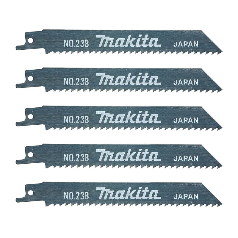 Hộp 5 lưỡi cưa kiếm HCS Makita 792707-9 loại cưa nhanh, đường cắt đẹp dùng cho gỗ, số răng 6 TPI chiều dài 150mm ( Cấp 3 sao )