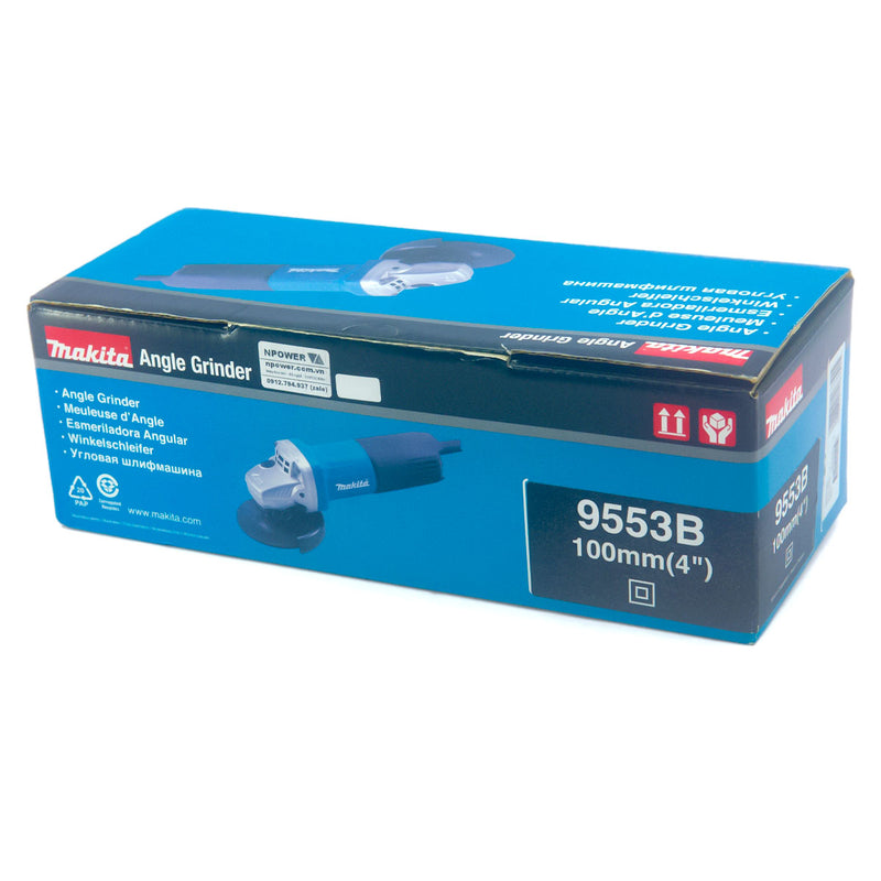 Máy mài góc Makita 9553B công suất 710W đường kính lưỡi 100mm, công tắc đuôi