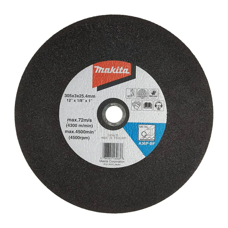 Hộp 5 lưỡi đá cắt kim loại 305mm ( 12 inch ) Makita A-01345 dày 2.8mm, lỗ cốt 25.4mm ( 1 inch ) ( Cấp 3 sao )