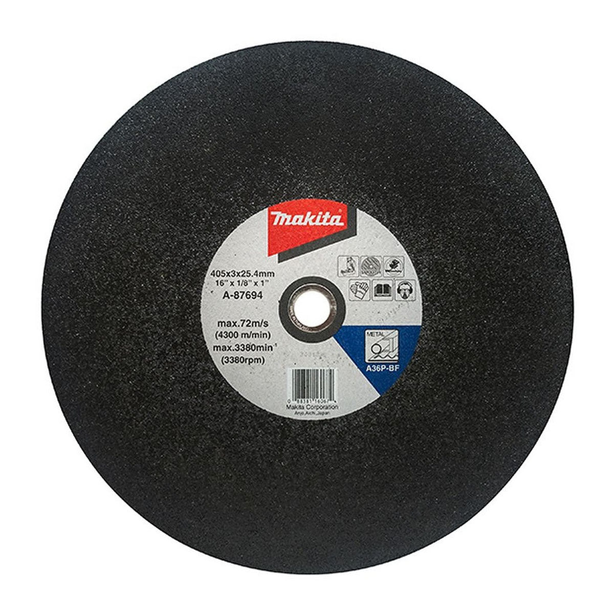 Hộp 25 lưỡi đá cắt kim loại 405mm ( 16 inch ) Makita dày 3mm, lỗ cốt 25.4mm ( 1 inch ) ( Cấp 3 sao )