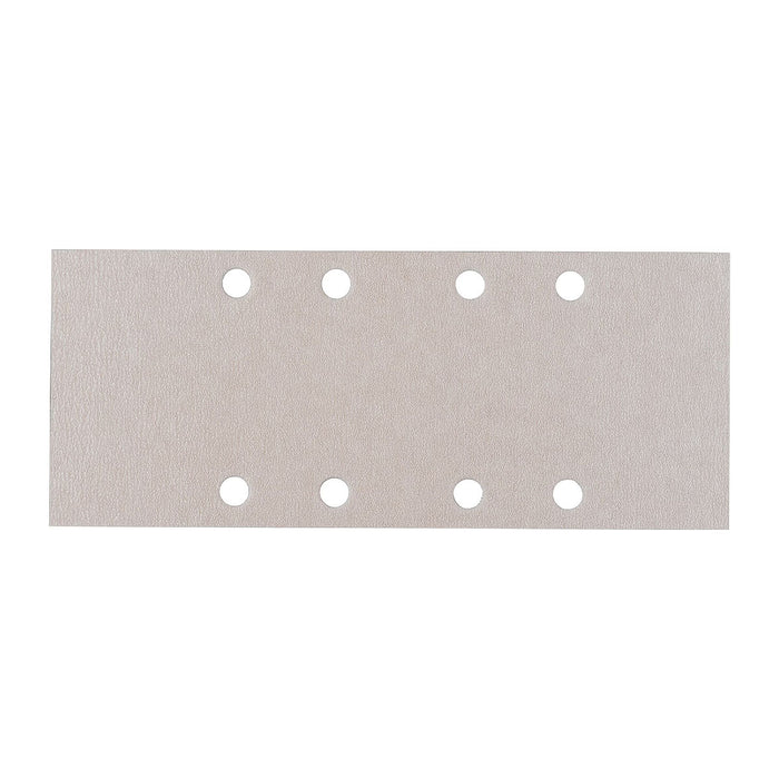 Hộp 10 giấy nhám chữ nhật đục lỗ 93x228mm Makita cho gỗ, sơn, kim loại dùng với đế kẹp tương thích với các máy BO3711, BO3710, DBO380, DBO381 ( Cấp 3 sao )