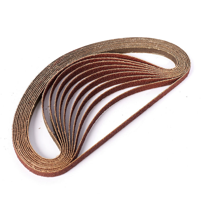 Hộp 10 giấy nhám băng kích thước 9x533mm Makita cho gỗ, sơn, kim loại tương thích với máy Makita 9032, DBS180 ( Cấp 3 sao )