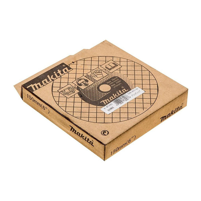 Đá mài kim loại 150mm ( 6 inch ) Makita A-47195 dày 6.4mm, lỗ cốt 12.7mm ( 1/2 inch ) tương thích với máy mài 2 đá ( Cấp 3 sao )