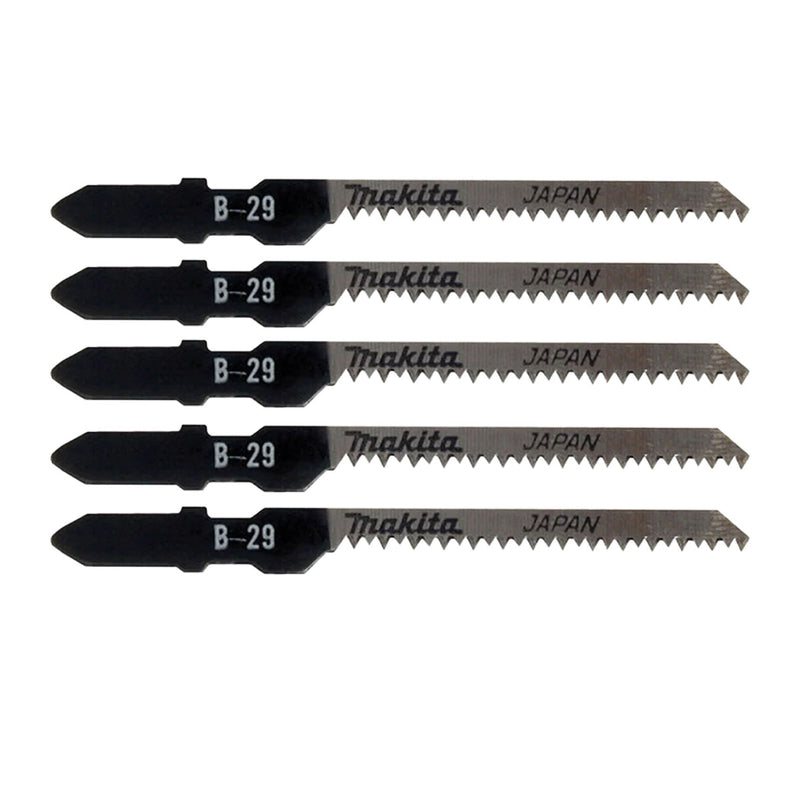 Hộp 5 lưỡi cưa lọng HCS loại cắt nhanh, vết cắt đẹp Makita A-80400 dùng cho gỗ, nhựa số răng 16 TPI, chiều dài 77mm đuôi gài kiểu B ( Cấp 3 sao )