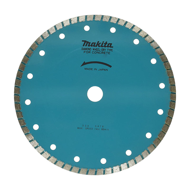 Lưỡi cắt kim cương 180mm kiểu răng gợn sóng Makita A-80709 dùng cho bê tông, gạch ngói lỗ cốt 22.23mm, cắt khô ( Cấp 3 sao )