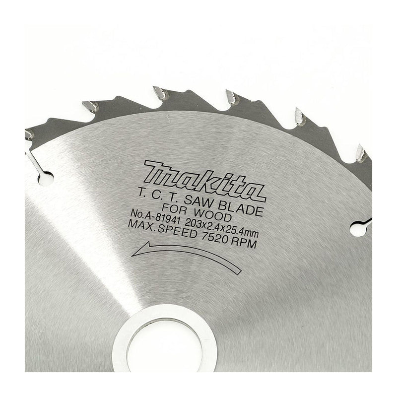 Lưỡi cưa gỗ TCT Makita đường kính 203mm, số răng từ 24-60 kiểu ATB và ATAF, lỗ cốt 25.4mm dùng cho máy cưa bàn ( Cấp 3 sao )