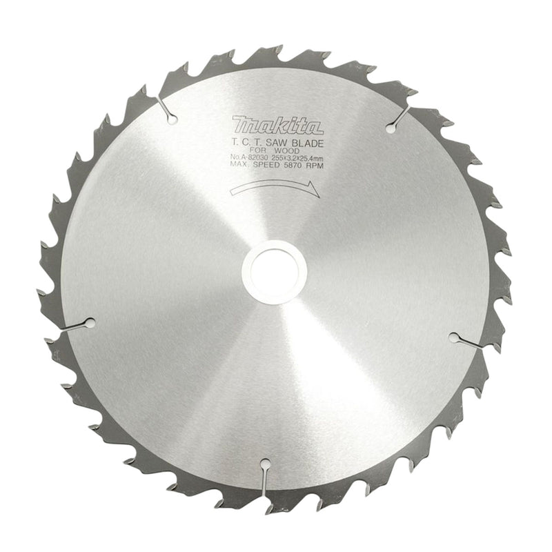 Lưỡi cưa gỗ TCT Makita đường kính lưỡi 255mm, số răng từ 24-120 kiểu ATB và ATAF, lỗ cốt 25.4mm dùng cho máy cưa đa góc ( Cấp 3 sao )
