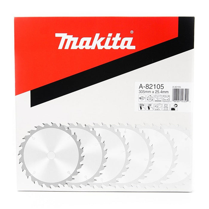 Lưỡi cưa gỗ TCT Makita đường kính 305mm, số răng từ 40-120 kiểu ATAF và ATB, lỗ cốt 25.4mm dùng cho máy cưa bàn ( Cấp 3 sao )