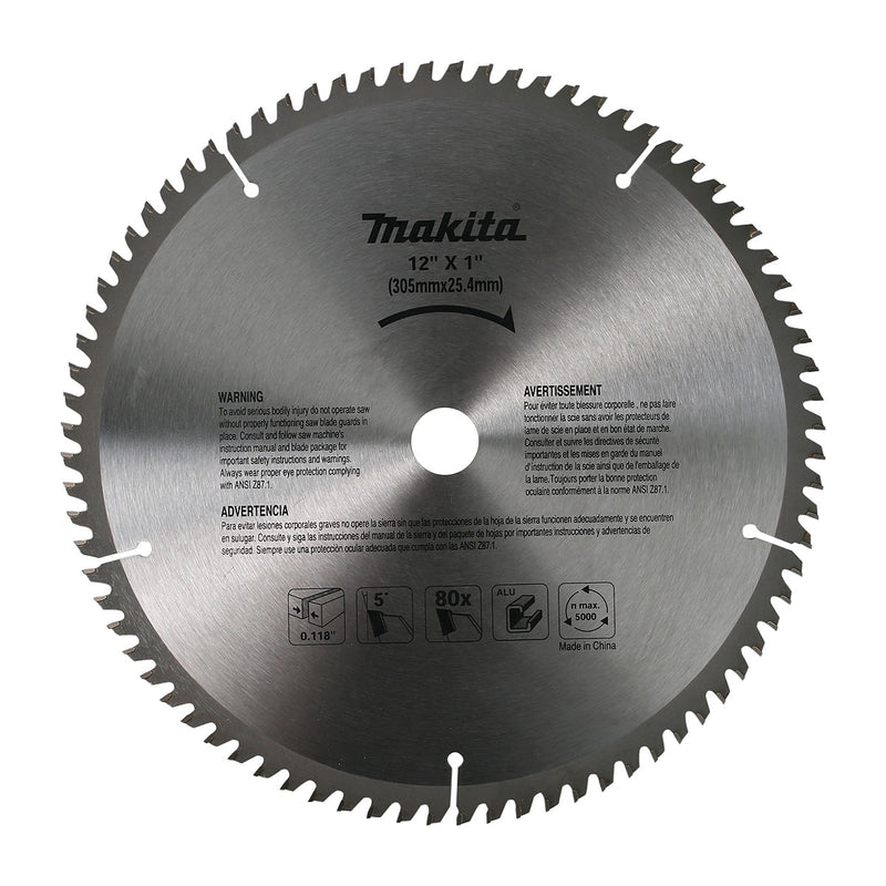 Lưỡi cưa nhôm TCT Makita đường kính 305mm, số răng từ 80-120 kiểu ATB và AFG lỗ cốt 25.4mm, dùng cho máy cưa đa góc ( Cấp 3 sao )